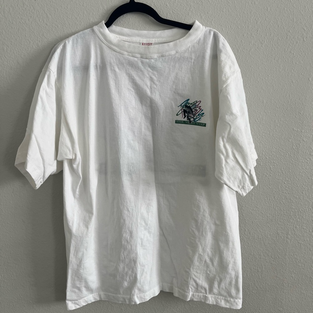 Vintage 90s Man White “The Next step” T Shirt, Size XL